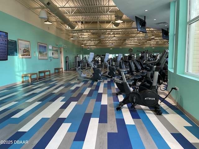 gym with visible vents