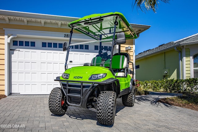 garage with driveway