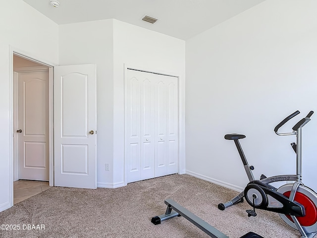 12 Kathleen Trl, Palm Coast, FL 32164 - exercise room featuring light carpet and baseboards