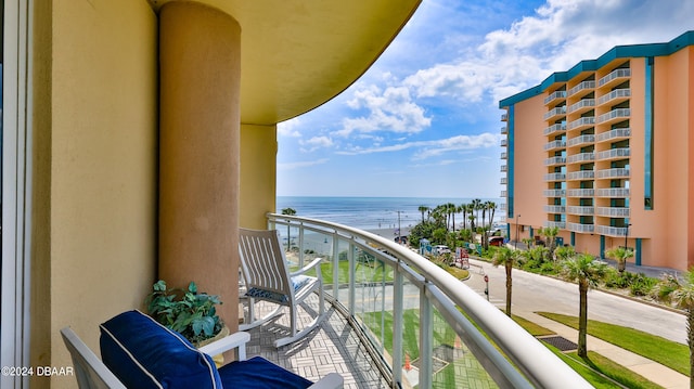 balcony with a water view