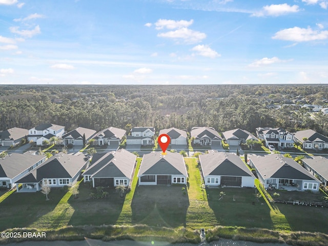 drone / aerial view with a residential view