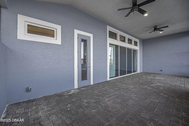 view of patio / terrace featuring a ceiling fan