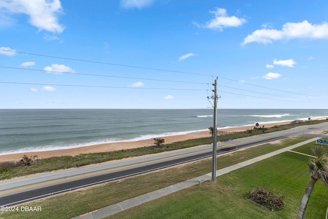 view of water feature with a view of the beach