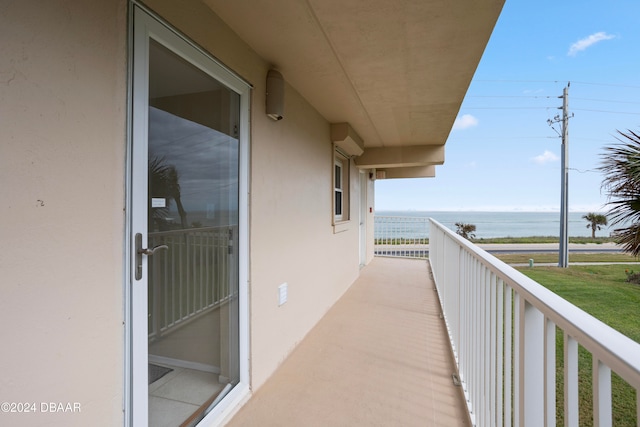 balcony with a water view