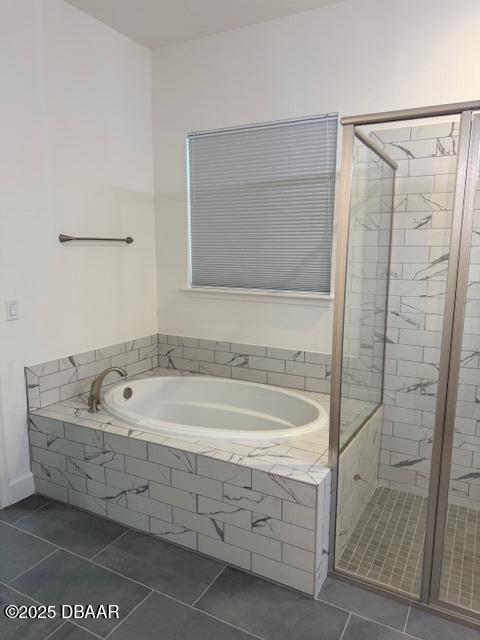 437 Aquamarine Way, Daytona Beach, FL 32124 - full bath featuring a bath, tile patterned floors, and a shower stall