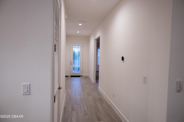 437 Aquamarine Way, Daytona Beach, FL 32124 - hallway featuring wood finished floors and recessed lighting