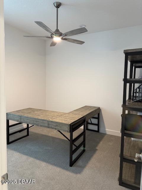 437 Aquamarine Way, Daytona Beach, FL 32124 - carpeted dining area with ceiling fan and baseboards