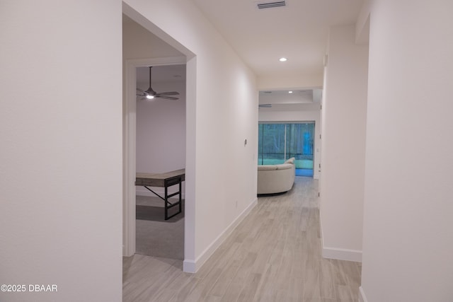437 Aquamarine Way, Daytona Beach, FL 32124 - hallway with light wood finished floors and recessed lighting