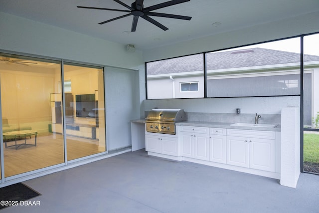 437 Aquamarine Way, Daytona Beach, FL 32124 - view of patio / terrace with area for grilling and a ceiling fan