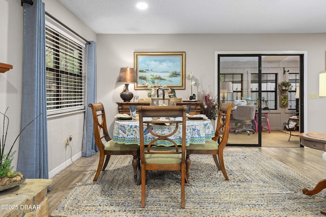 dining space featuring light hardwood / wood-style floors