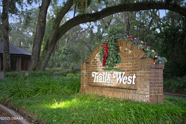 view of community sign