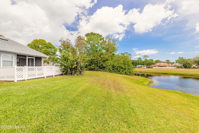 936 Meadow View Dr Unit A, Port Orange, FL 32127 - view of green lawn featuring a water view and a sunroom