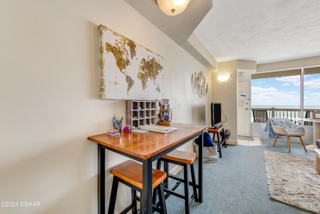 dining area featuring carpet floors