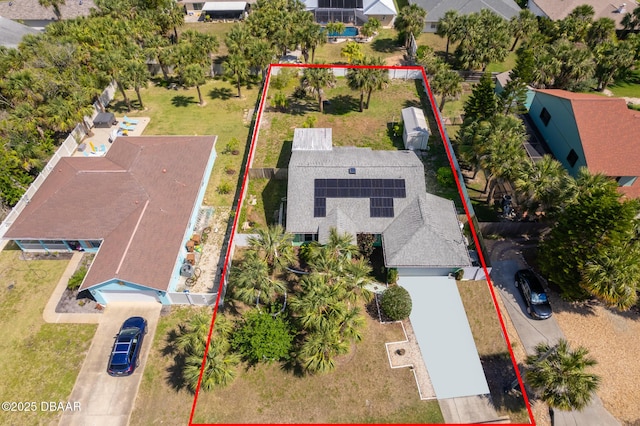 355 Palm Cir, Flagler Beach, FL 32136 - aerial view of property's location featuring property boundaries highlighted