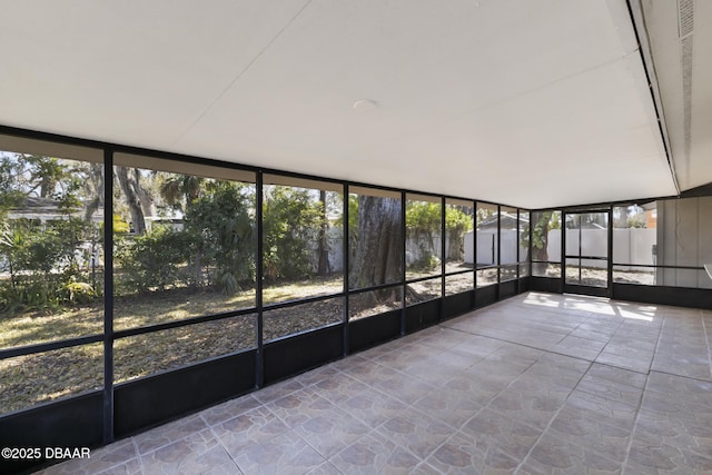 view of unfurnished sunroom