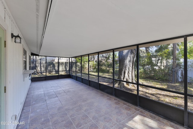 view of unfurnished sunroom