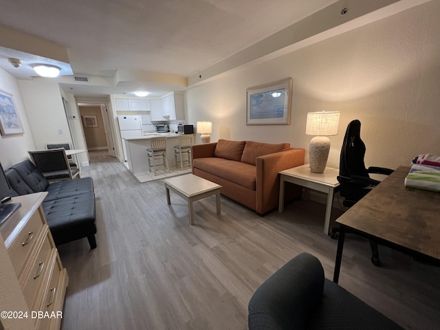 living room featuring light hardwood / wood-style flooring