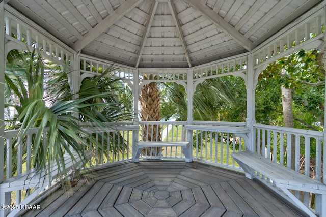 deck with a gazebo