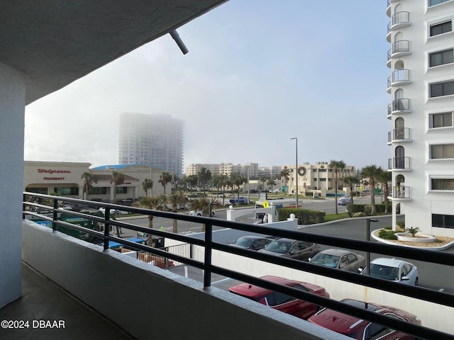 balcony with a view of city