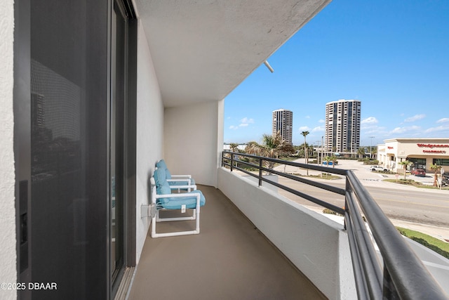 balcony with a view of city