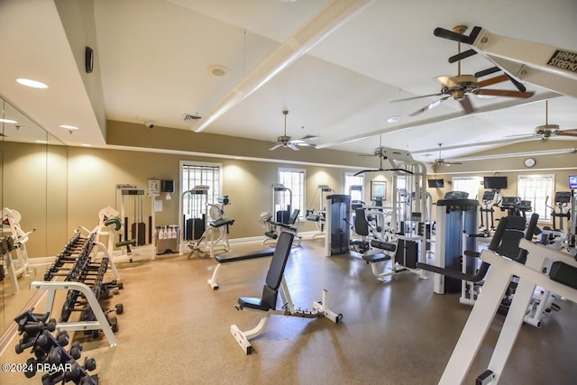 exercise room featuring a healthy amount of sunlight