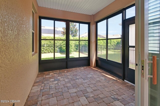 view of unfurnished sunroom