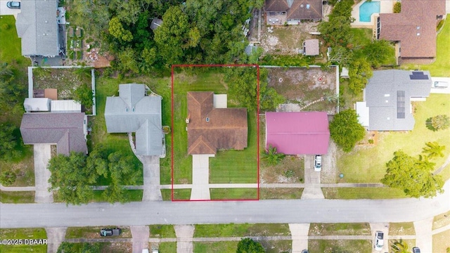 744 Hawks Ridge Rd, Port Orange, FL 32127 - aerial perspective of suburban area featuring property parcel outlined