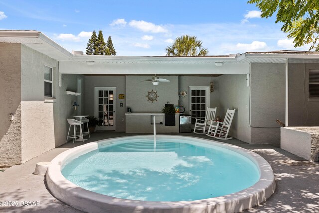 326 Flushing Ave, Daytona Beach, FL 32118 - outdoor pool featuring ceiling fan
