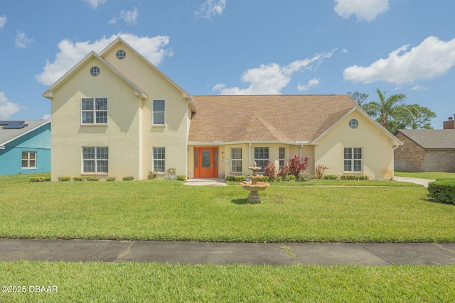 view of front of house featuring a front lawn