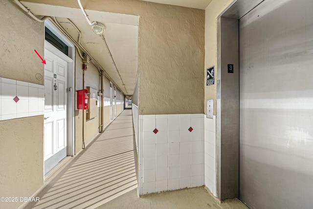 hall featuring elevator