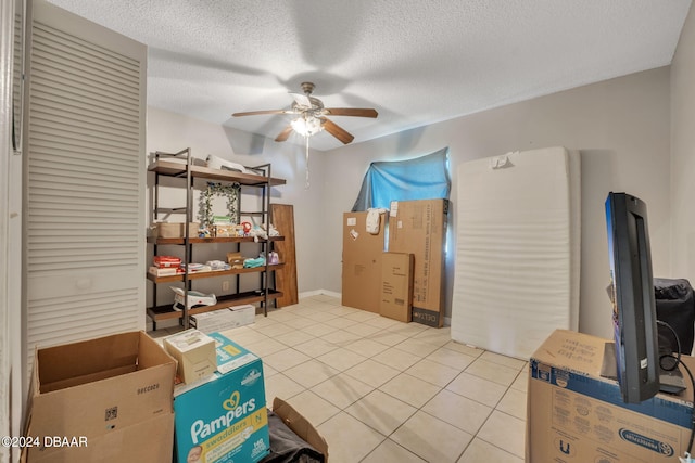 storage featuring ceiling fan