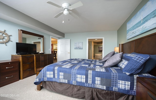 3311 S Atlantic Ave Unit 602, Daytona Beach Shores, FL 32118 - carpeted bedroom with ceiling fan and connected bathroom