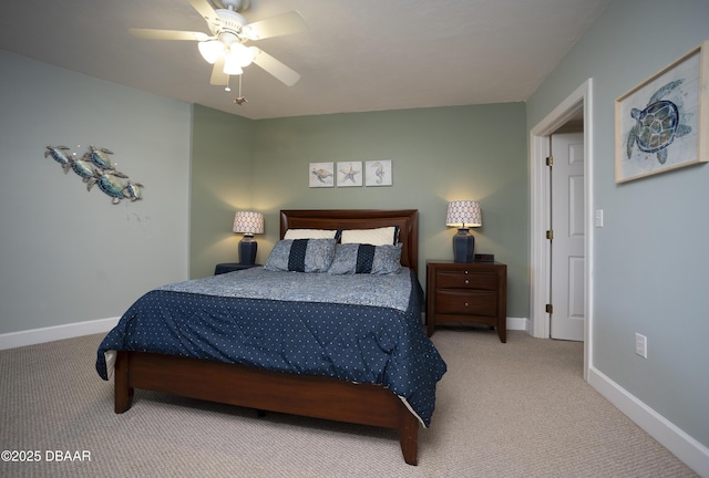 3311 S Atlantic Ave Unit 602, Daytona Beach Shores, FL 32118 - carpeted bedroom with baseboards and a ceiling fan