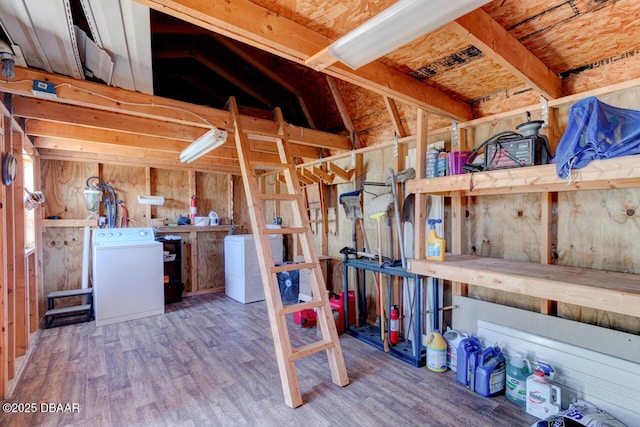 37 Berkley Rd, Ormond Beach, FL 32176 - storage room featuring washing machine and dryer