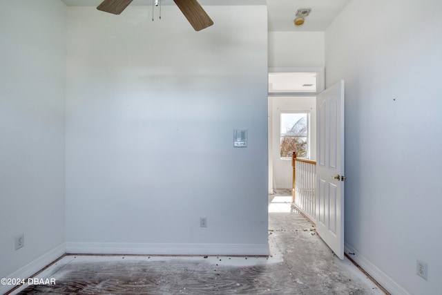 spare room with ceiling fan