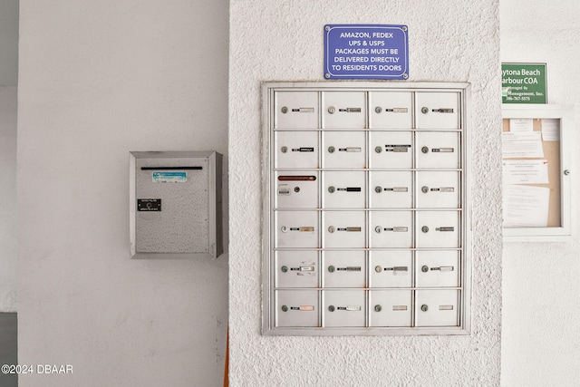 exterior details featuring mail boxes