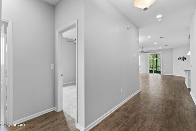 115 Pergola Pl, Ormond Beach, FL 32174 - hall featuring dark wood-type flooring and recessed lighting