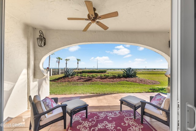 view of patio / terrace featuring a ceiling fan