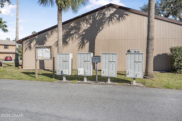 exterior space featuring a mail area