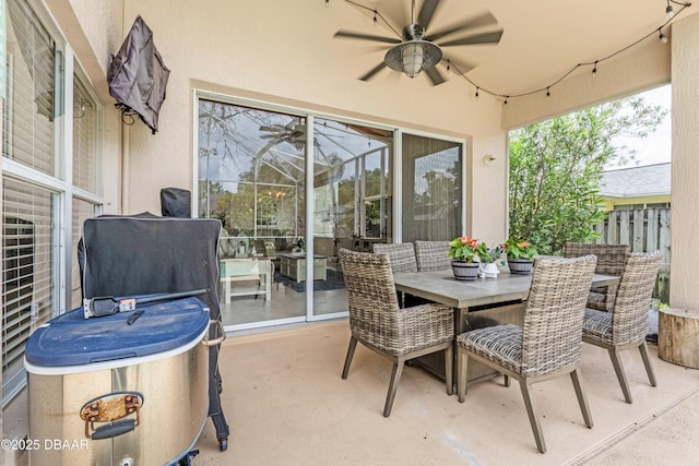 1405 Florida Moss Ln, Port Orange, FL 32128 - view of patio with a ceiling fan and outdoor dining area
