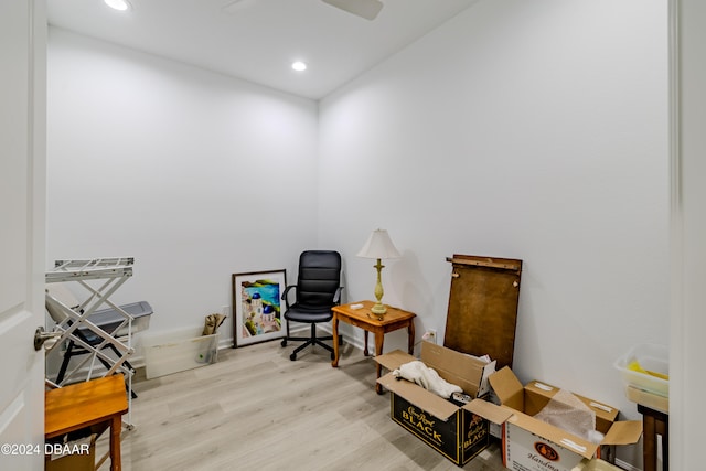 living area featuring light hardwood / wood-style floors