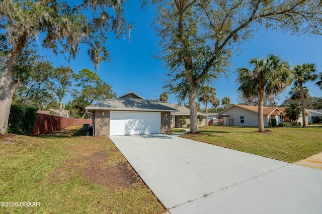 ranch-style home with a front yard