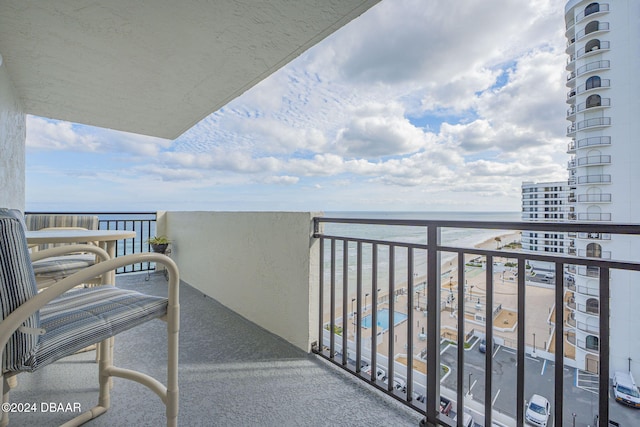 balcony with a water view