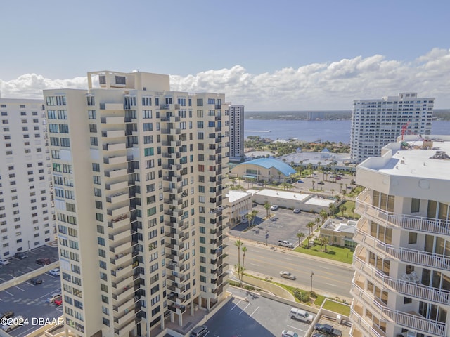 exterior space featuring a water view