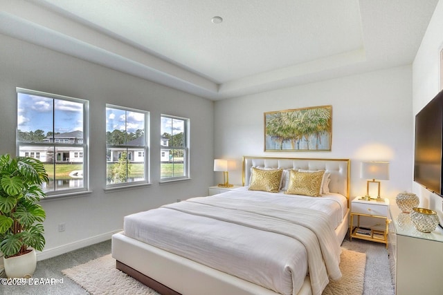 1316 Loftwedge Cir, Daytona Beach, FL 32124 - carpeted bedroom featuring a tray ceiling and baseboards