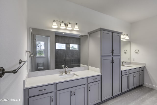 1316 Loftwedge Cir, Daytona Beach, FL 32124 - bathroom with vanity, a shower stall, and tile patterned floors