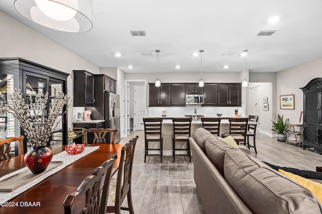 interior space with light hardwood / wood-style flooring