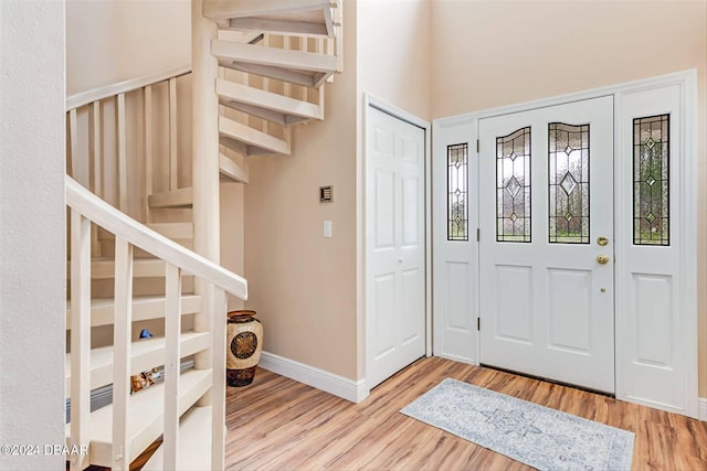 foyer featuring light wood-type flooring