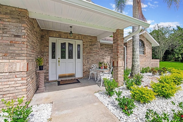 property entrance with a porch