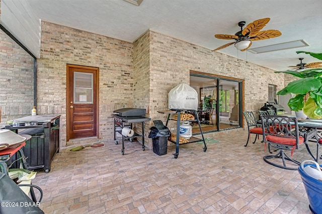 view of patio / terrace with ceiling fan